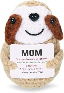 Easter Gifts for Mom from Sons and Daughters Funny I Love You Mom Gifts for Moms Mothers-in-Law Stepmothers Small Cute Handmade Emotional Positive Crochet Sloths
