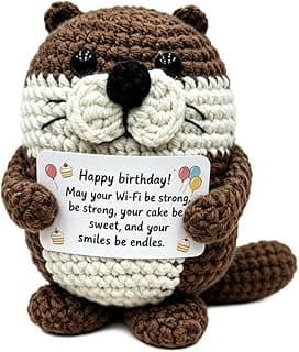 Handmade Crochet Gifts Birthday with Humorous Wish Card Cute Uplifting Gift for Best Friend Coworker