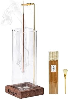 Ceremony Incense Holder,Wooden Incense Holder for Sticks with Ash Catcher | Anti-ash Incense Burner with 20 Incense Sticks and a Ash Brush for Meditation Yoga Spa Room Decor