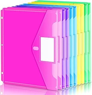Forvencer Binder Pocket, 10 Pack Super Heavyweight Plastic Binder Folders | Tight Closure Folders with Pockets Side Loading,Binder Organizer, Binder Dividers with Pockets,Office Supplies,Back to School