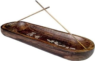 raajsee Wooden Brown Incense Holder -Incense Burner Holder –Ash Catcher - Incense Stick Holder - Meditation & Yoga - Great Gift for Any Occasion Size 11x4 inch