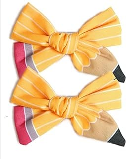 First Day of School Outfits Supplies Stuff for Girls,Pencil Hair Clips Hair Bow Hair Accessories for Teen,Back to School Hair Clips Bows Uniform for Student (2Pcs)
