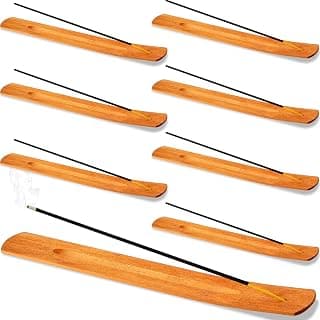 12 Pieces Handmade Wooden Incense Stick Holder Wood Incense Burner Ash Holder Trays for Sticks Home Utilities Accessories and Buddha Hall